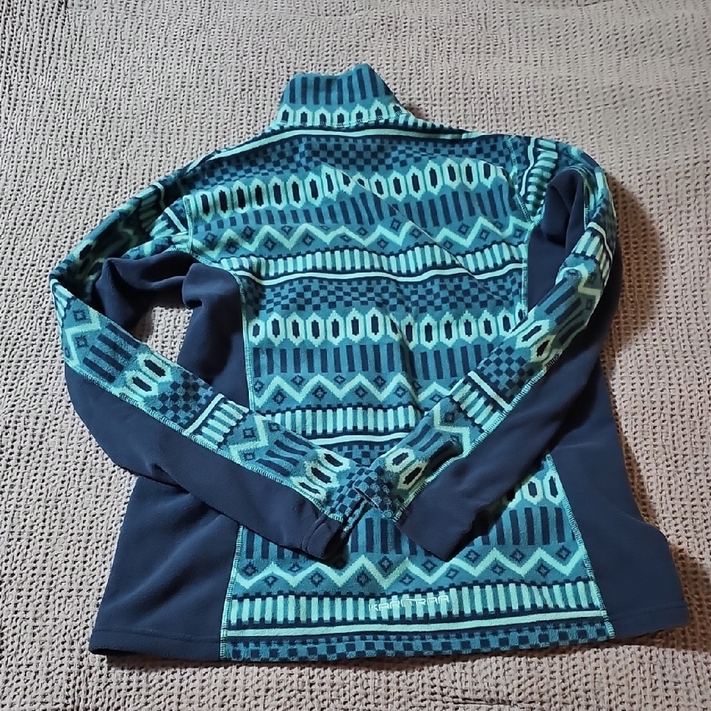 Kari Traa Nordic Print Full Zip Jacket Women’s Large Blue Teal Athletic Fleece - Picture 13 of 13